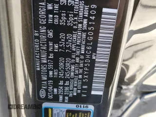 2020 Kia Telluride SX z VIN 5XYP5DHC6LG051409, wystawiony jako Copart lot #65014255 z przebiegiem 43 092 mil mil oraz Szkoda całkowita • Salvage title. Historia ofert i sprzedaży dostępna na DreamBid. Obrazek 13.