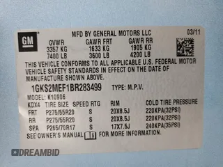 2011 GMC Yukon XL Denali with VIN 1GKS2MEF1BR283499, listed as a Copart auction lot 53650795 with 127,551 mi miles and Clean Title. Bid and sale history available at carsss.com. Image 13.