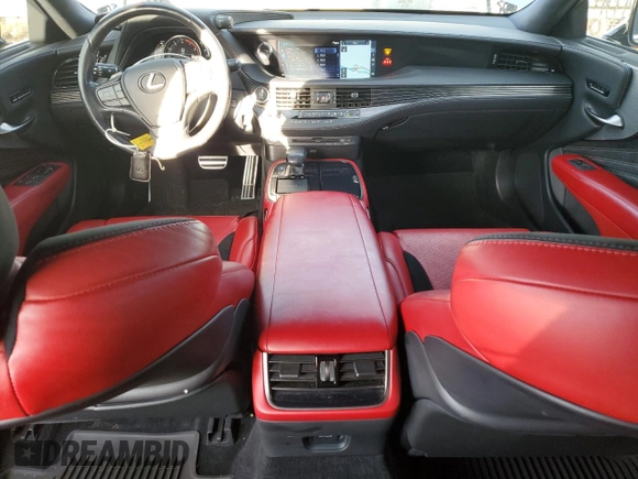 2018 Lexus LS 500 with VIN JTHC51FF8J5001660, listed as a Copart auction lot 45281255 with 32,580 mi miles and Salvage title. Bid and sale history available at DreamBid. Image 8.