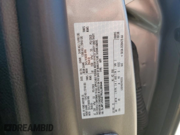 2024 Lincoln Corsair Grand Touring z VIN 5LMTJ5DZ7RUL08944, wystawiony jako Copart lot #58051165 z przebiegiem 15 013 mil mil oraz Szkoda całkowita • Salvage title. Historia ofert i sprzedaży dostępna na DreamBid. Obrazek 12.