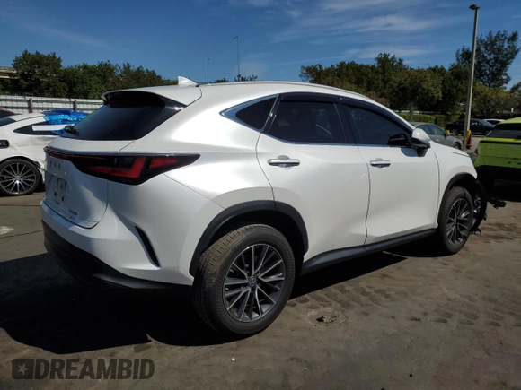 2022 Lexus NX with VIN 2T2GGCEZ2NC005342, listed as a Copart auction lot 47137425 with 33,427 mi miles and Salvage Title. Bid and sale history available at carsss.com. Image 3.
