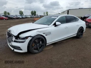 2021 Genesis G80 3.5T z VIN KMTGC4SD5MU044024, wystawiony jako Copart lot #61770205 z przebiegiem 65 397 mil mil oraz Szkoda całkowita • Salvage title. Historia ofert i sprzedaży dostępna na DreamBid. Obrazek 1.