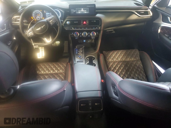 2023 Genesis G70 3.3T z VIN KMTG54TE1PU132414, wystawiony jako Copart lot #57120935 z przebiegiem 22 360 mil mil oraz Szkoda całkowita • Salvage title. Historia ofert i sprzedaży dostępna na DreamBid. Obrazek 8.