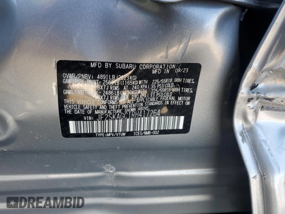 2024 Subaru Forester Sport with VIN JF2SKAGC1RH417264, listed as a Copart auction lot 49297065 with 28,692 mi miles and Salvage Title. Bid and sale history available at carsss.com. Image 15.