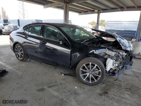 2015 Acura TLX V6 Advance with VIN 19UUB3F74FA010259, listed as a Copart auction lot 48522515 with 0 mi miles and Salvage Title. Bid and sale history available at carsss.com. Image 4.