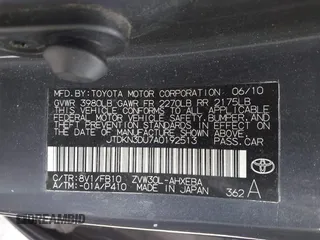 2010 Toyota Prius II with VIN JTDKN3DU7A0192513, listed as a IAAI auction lot 41842170 with 183,211 mi miles. Bid and sale history available at carsss.com. Image 9.