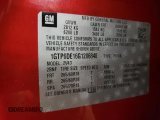 2016 GMC Canyon 4WD SLT with VIN 1GTP6DE16G1206840, listed as a Copart auction lot 72399874 with 157,859 mi miles and Clean Title. Bid and sale history available at carsss.com. Image 12.