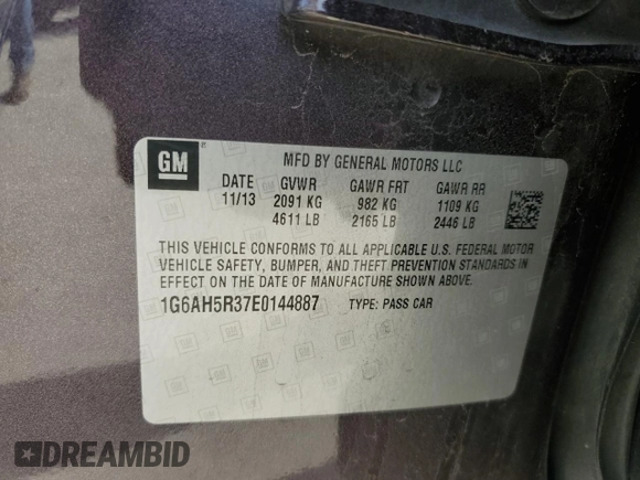 2014 Cadillac ATS Luxury AWD z VIN 1G6AH5R37E0144887, wystawiony jako Copart lot #86176144 z przebiegiem Nie podano mil oraz Szkoda całkowita • Salvage title. Historia ofert i sprzedaży dostępna na DreamBid. Obrazek 12.
