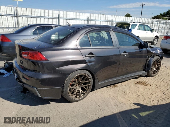 2008 Mitsubishi Lancer Evolution GSR with VIN JA3AW86V58U049914, listed as a Copart auction lot 62105824 with 129,622 mi miles and Salvage Title. Bid and sale history available at carsss.com. Image 3.