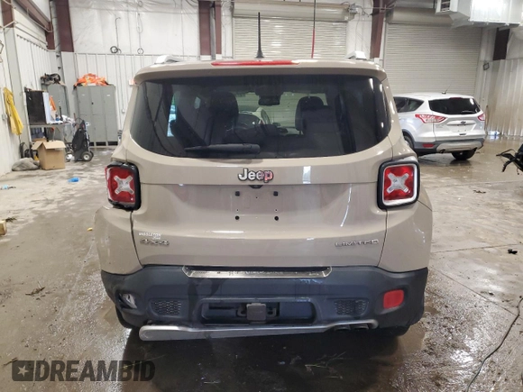 2015 Jeep Renegade Limited with VIN ZACCJBDT8FPB77845, listed as a Copart auction lot 57992125 with 86,705 mi miles and Non repairable. Bid and sale history available at DreamBid. Image 6.