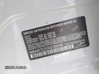 2017 BMW 4 Series 430i with VIN WBA4F7C31HG789340, listed as a IAAI auction lot 41871217 with 97,971 mi miles and . Bid and sale history available at DreamBid. Image 9.