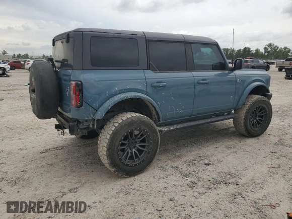 2022 Ford Bronco with VIN 1FMDE5BH1NLB59971, listed as a Copart auction lot 55136985 with 40,398 mi miles and Salvage Title. Bid and sale history available at carsss.com. Image 3.