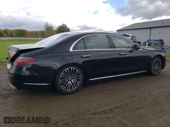 2022 Mercedes-Benz S-Class S 500 with VIN W1K6G6DB0NA088382, listed as a Copart auction lot 76259014 with 19,866 mi miles and Salvage Title. Bid and sale history available at carsss.com. Image 3.