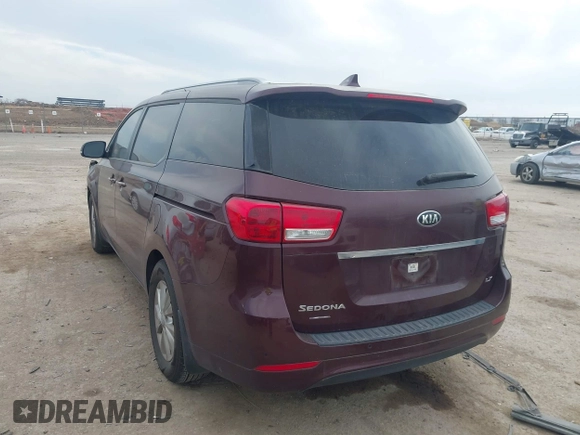 2016 Kia Sedona LX with VIN KNDMB5C12G6211589, listed as a IAAI auction lot 41786770 with 87,114 mi miles. Bid and sale history available at carsss.com. Image 3.