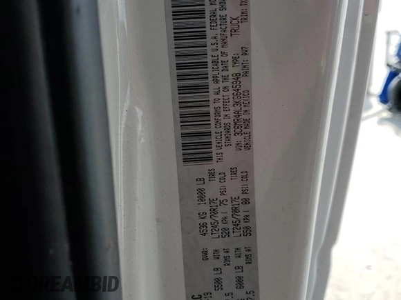 2019 Ram 2500 with VIN 3C6MR4AL3KG645948, listed as a Copart auction lot 70407454 with Not provided miles and Salvage title. Bid and sale history available at DreamBid. Image 12.