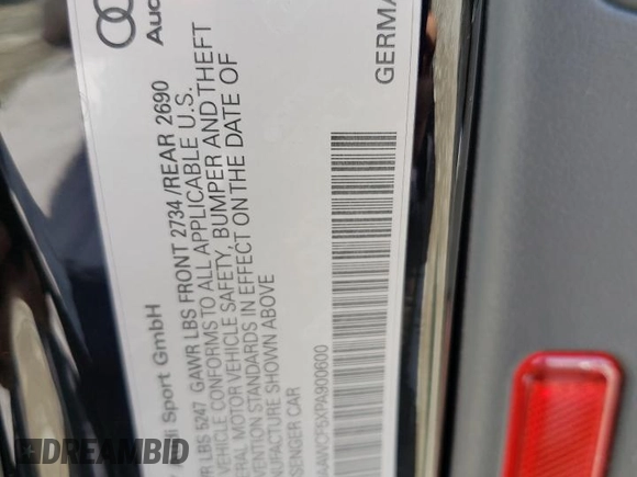 2023 Audi RS 5 Sportback z VIN WUAAWCF5XPA900600, wystawiony jako Copart lot #58295863 z przebiegiem 4808 mil mil oraz . Historia ofert i sprzedaży dostępna na DreamBid. Obrazek 12.