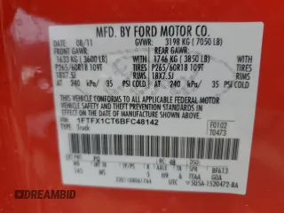 2011 Ford F-150 XL с VIN 1FTFX1CT6BFC48142, выставлен на аукционе Copart как лот 54585655 с пробегом 104 224 миль миль и Чистый • Clean title. История ставок и продаж доступна на DreamBid. Изображение 13.