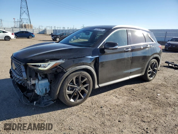 2019 Infiniti QX50 Essential with VIN 3PCAJ5M31KF133096, listed as a Copart auction lot 50340905 with 77,112 mi miles and Salvage Title. Bid and sale history available at DreamBid. Image 1.