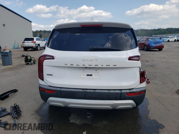 2022 Kia Telluride LX with VIN 5XYP2DHC1NG296601, listed as a Copart auction lot 54823115 with 76,882 mi miles and Non repairable. Bid and sale history available at DreamBid. Image 6.