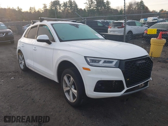 2020 Audi Q5 Premium Plus with VIN WA1BNAFY7L2012758, listed as a IAAI auction lot 40736399 with 1 mi miles. Bid and sale history available at carsss.com. Image 1.