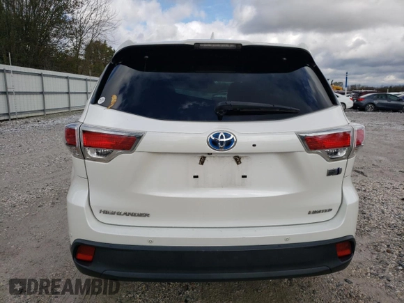 2016 Toyota Highlander Hybrid Limited with VIN 5TDDCRFH1GS015365, listed as a Copart auction lot 79511534 with 183,024 mi miles and Salvage Title. Bid and sale history available at carsss.com. Image 6.