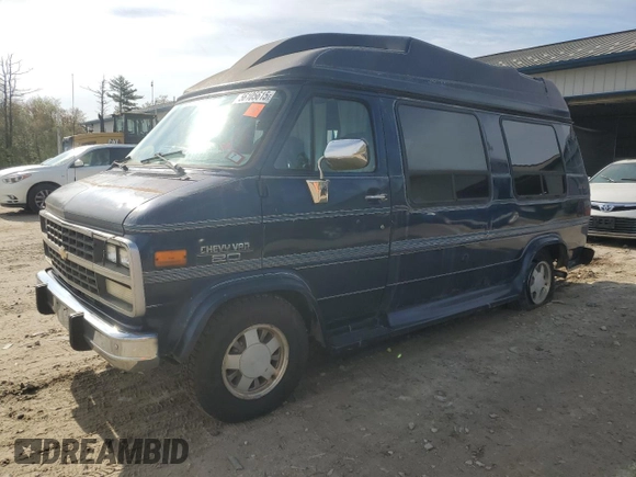 1995 Chevrolet Chevy Van z VIN 1GBEG25K1SF242663, wystawiony jako Copart lot #56105615 z przebiegiem 140 366 mil mil oraz Czysty tytuł • Clean title. Historia ofert i sprzedaży dostępna na DreamBid. Obrazek 1.