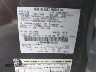 2008 Ford Taurus X Limited с VIN 1FMDK06W28GA06677, выставлен на аукционе IAAI как лот 41502763 с пробегом 212 768 миль миль и . История ставок и продаж доступна на DreamBid. Изображение 9.