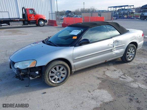 2004 Chrysler Sebring LXi with VIN 1C3EL55R54N263129, listed as a IAAI auction lot 41825165 with 104,802 mi miles. Bid and sale history available at carsss.com. Image 2.