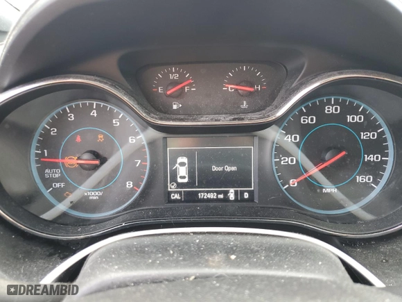 2017 Chevrolet Cruze LT with VIN 1G1BE5SM2H7261276, listed as a Copart auction lot 52793825 with 172,492 mi miles and Salvage Title. Bid and sale history available at carsss.com. Image 9.