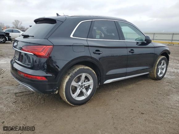 2023 Audi Q5 Premium with VIN WA1ABAFY7P2142288, listed as a Copart auction lot 43472395 with 23,227 mi miles and Salvage Title. Bid and sale history available at carsss.com. Image 3.