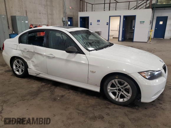 2008 BMW 3 Series 328i with VIN WBAVC53508FZ82734, listed as a Copart auction lot 54942045 with 187,762 mi miles and Salvage Title. Bid and sale history available at carsss.com. Image 4.