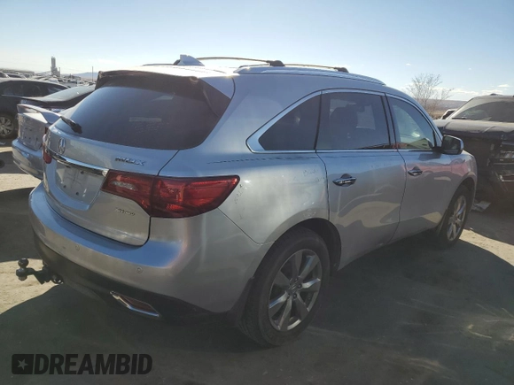 2014 Acura MDX Advance with VIN 5FRYD4H86EB006806, listed as a Copart auction lot 45512645 with Not Provided miles and Salvage Title. Bid and sale history available at DreamBid. Image 3.