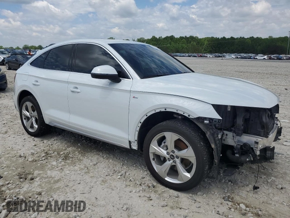 2022 Audi Q5 Sportback S line Premium Plus with VIN WA15AAFY2N2049972, listed as a Copart auction lot 56050245 with 42,730 mi miles and Salvage title. Bid and sale history available at DreamBid. Image 4.