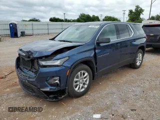 2022 Chevrolet Traverse LS z VIN 1GNERFKWXNJ134149, wystawiony jako Copart lot #58736915 z przebiegiem 73 431 mil mil oraz Szkoda całkowita • Salvage title. Historia ofert i sprzedaży dostępna na DreamBid. Obrazek 1.