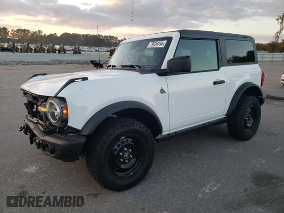 2023 Ford Bronco with VIN 1FMDE5CH7PLB98677, listed as a Copart auction lot 79028794 with 17,529 mi miles and Salvage Title. Bid and sale history available at carsss.com. Image 1.