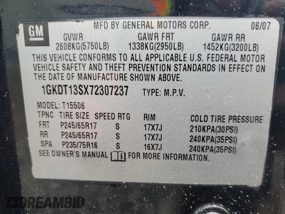2006 GMC Envoy SLT with VIN 1GKDT13S562265042, listed as a Copart auction lot 83824444 with 0 mi miles and Salvage Title. Bid and sale history available at carsss.com. Image 13.