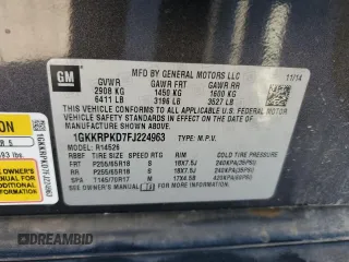 2015 GMC Acadia SLE with VIN 1GKKRPKD7FJ224963, listed as a Copart auction lot 43741755 with 141,885 mi miles and Salvage Title. Bid and sale history available at carsss.com. Image 15.