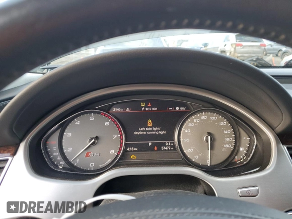 2013 Audi S8 with VIN WAUD2AFDXDN007961, listed as a Copart auction lot 45723835 with 57,477 mi miles and Salvage Title. Bid and sale history available at carsss.com. Image 9.