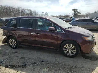 2014 Honda Odyssey EX-L with VIN 5FNRL5H61EB077828, listed as a Copart auction lot 46304125 with 104,367 mi miles and Salvage Title. Bid and sale history available at DreamBid. Image 4.