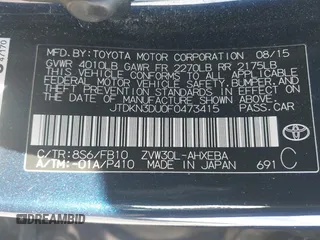 2015 Toyota Prius Four with VIN JTDKN3DU0F0473415, listed as a IAAI auction lot 42008750 with 87,760 mi miles. Bid and sale history available at carsss.com. Image 9.
