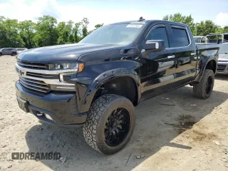 2020 Chevrolet Silverado 1500 High Country with VIN 3GCUYHEL9LG337794, listed as a Copart auction lot 57012504 with 50,122 mi miles and Salvage Title. Bid and sale history available at carsss.com. Image 1.