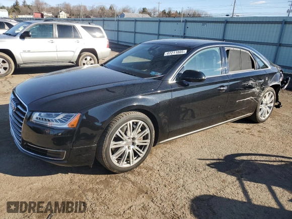 2015 Audi A8 L 4.0T with VIN WAU32AFD7FN041466, listed as a Copart auction lot 47211805 with 85,446 mi miles and Salvage Title. Bid and sale history available at carsss.com. Image 1.