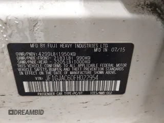2015 Subaru Impreza Premium с VIN JF1GJAC60FH022954, выставлен на аукционе IAAI как лот 41852372 с пробегом 101 356 миль миль и . История ставок и продаж доступна на DreamBid. Изображение 9.