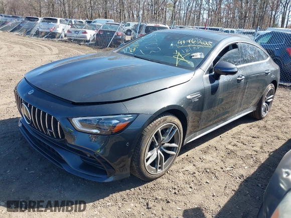 2022 Mercedes-Benz AMG GT with VIN W1K7X5KB7NA048253, listed as a IAAI auction lot 41760621 with 999,999 mi miles. Bid and sale history available at carsss.com. Image 17.