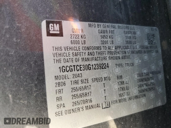 2016 Chevrolet Colorado 4WD LT z VIN 1GCGTCE30G1239224, wystawiony jako Copart lot #53948455 z przebiegiem 174 709 mil mil oraz Czysty tytuł • Clean title. Historia ofert i sprzedaży dostępna na DreamBid. Obrazek 12.