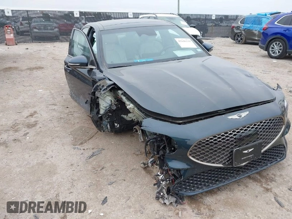 2024 Genesis G70 3.3T Sport Advanced with VIN KMTG54SE4RU139023, listed as a IAAI auction lot 41646110 with 12,204 mi miles. Bid and sale history available at carsss.com. Image 1.