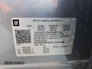 2019 Buick Enclave Essence with VIN 5GAERBKW1KJ189068, listed as a Copart auction lot 52951475 with 68,302 mi miles and Non Repairable. Bid and sale history available at DreamBid. Image 13.
