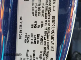 2023 Tesla Model 3 Performance z VIN 5YJ3E1EC4PF558646, wystawiony jako Copart lot #55201985 z przebiegiem 24 455 mil mil oraz Nie do naprawy. Historia ofert i sprzedaży dostępna na DreamBid. Obrazek 13.