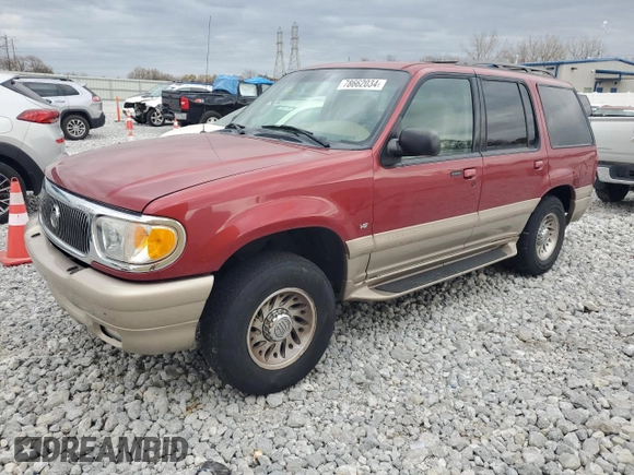 2001 Mercury Mountaineer with VIN 4M2ZU86P11UJ00675, listed as a Copart auction lot 78662034 with 175,433 mi miles and Salvage title. Bid and sale history available at DreamBid. Image 1.