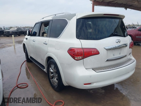 2011 Infiniti QX56 7-passenger with VIN JN8AZ2NF0B9500391, listed as a IAAI auction lot 41001635 with 166,100 mi miles and . Bid and sale history available at DreamBid. Image 3.